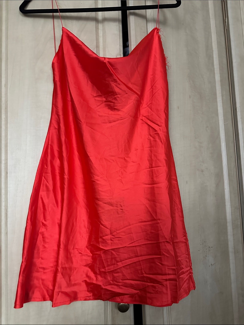 JLUXLABEL Red Satin Slip Dress